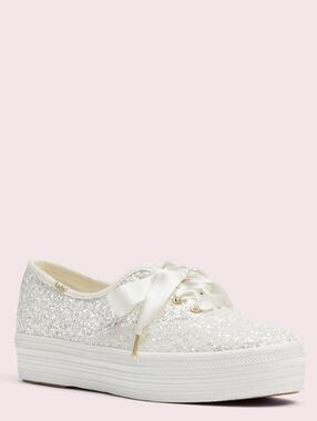 Keds X Kate Spade New York Triple Glitter Sneakers Size 8.5